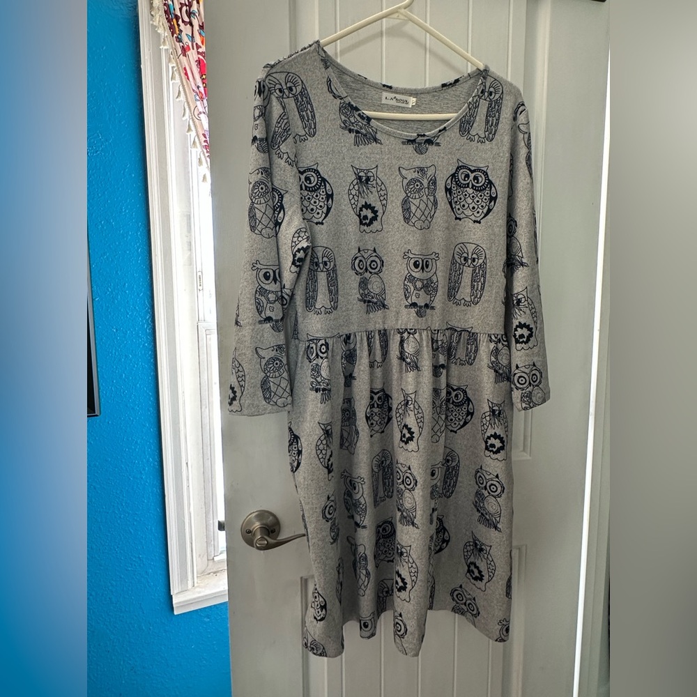 Cute Owls!  LA Soul Dress With Pockets - size XL